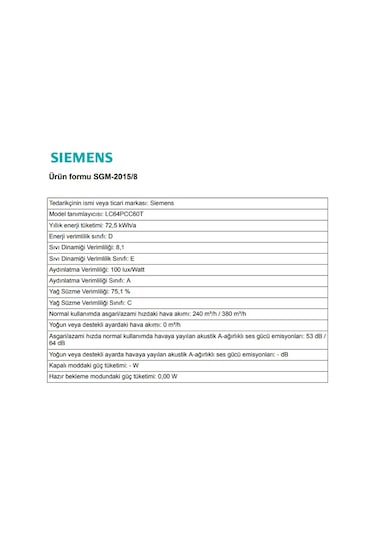 Siemens LC64PCC60T Duvar Tipi 60 CM Davlumbaz