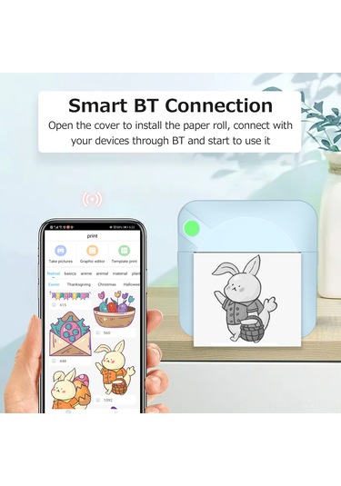Youtek C17 Taşınabilir Bluetooth Termal Yazıcı: Fotoğraf, Not, Belge Ve Etiket Baskısı, 3 Renkli Kağıt Ve 3 Yapışkanlı Rulo Dahil