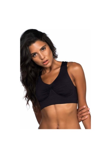 Pastimore Siyah Sporcu Sütyen Korse Siyah