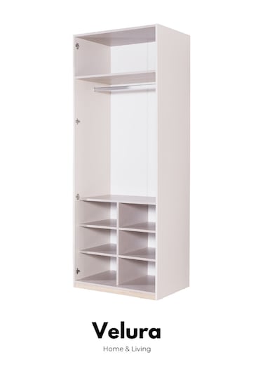 Tress 9 Cam Kapaklı Köşe Gardırop Dolap Krem