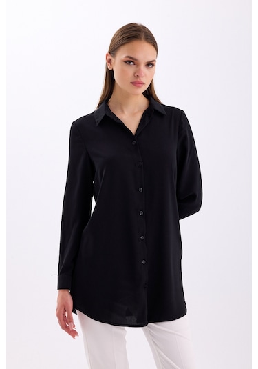 Uzun Kollu Regular Fit Basic Gömlek 2020 Siyah
