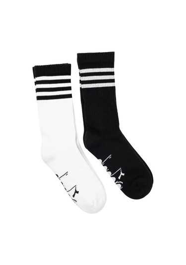 Diadora D202531-955 2 Pack Striped Crew Socks M Erkek Çorap Çok Renkli