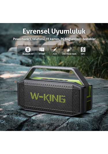 W-King D9-1 100W 40S TWS Ses Bombası 5.0 Bluetooth Hoparlör