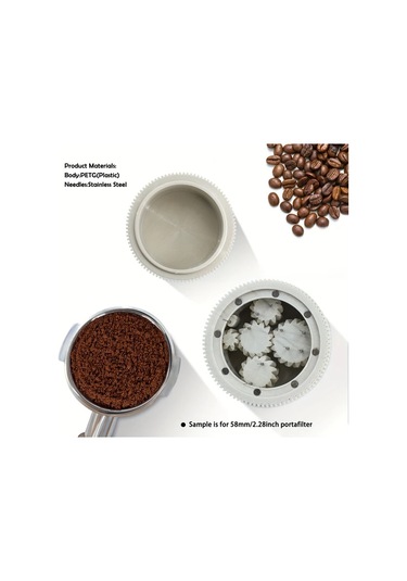 Topshop1 Siyah 58 Mm 3d Baskılı Dikey Çizgili Planetary Manyetik Kahve Dağıtıcı Seti 10 Yedek İğneli Espresso Wdt Aracı 51mm 53mm 54mm Uyumlu Siyah