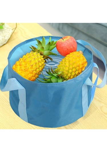 Taşınabilir Katlanabilir Katlanır Seyahat Kamp Su Konteyneri Lavabo - Mavi