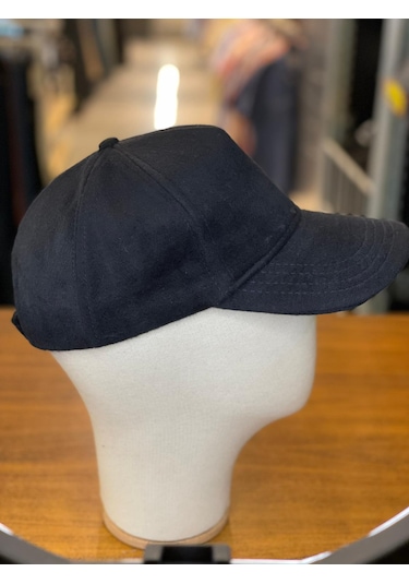 Kaşe Yünlü Kumaş Kışlık Cap Şapka Lacivert