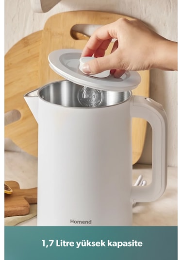 Homend Heatrow Cool Touch 1618h Çift Duvarlı Sessiz Xl Su Isıtıcısı Kettle