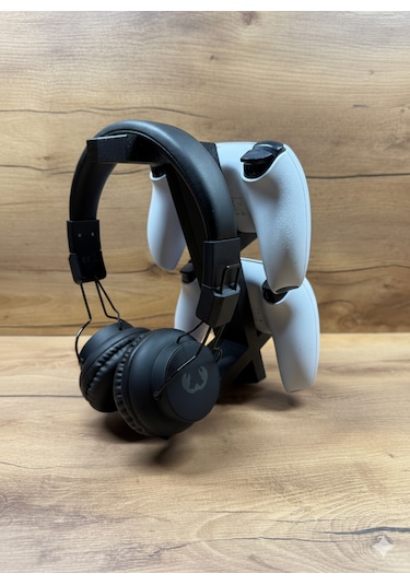 Ps5 Dualsense 2 Li Oyun Kolu Ve Kulaklık Standı 3d Baskı Şık Dikey Tutucu 21.5x18x4 Cm Siyah