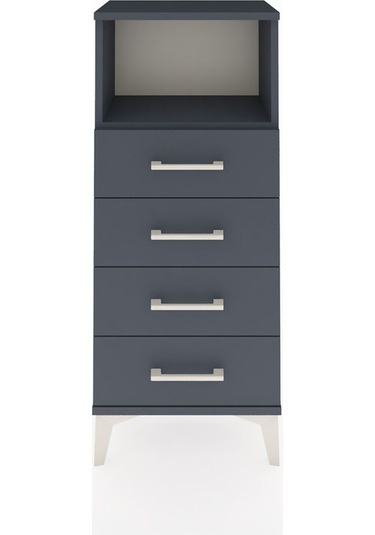 Arges Komodin Tek Raflı 4 Çekmeceli 44x30x106 Antrasit-antrasit Antrasit