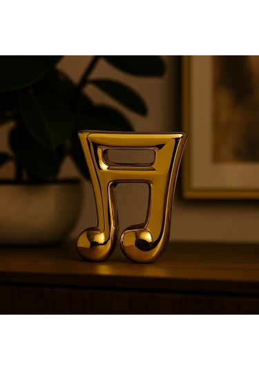 Gold Nota 2 Dekoratif Seramik Obje 17x7