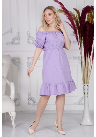 Kadın Beli Lastikli Tery Coton Elbise 4367/95 001