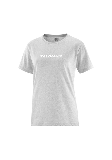 Salomon Logo Ss Tee W Heather Grey T-shırt Lc2217500 001