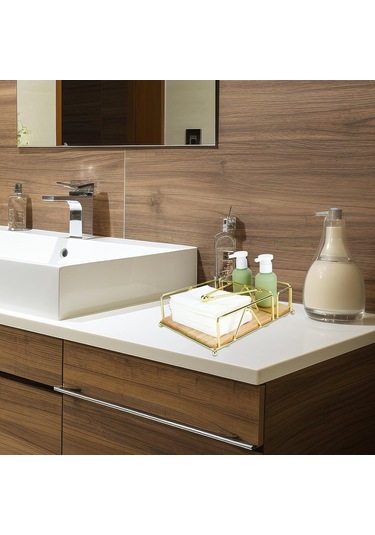 Vkemall Altın Renkli Demir Kağıt Havlu Kutusu - Stüdyo & Restoranlar İçin Dayanıklı, Büyük Kapasiteli Masaüstü Saklama Aleti Altın