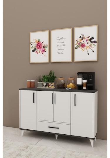 Nedudo Kahve Köşesi Çok Amaçlı Dolap 4 Kapaklı 1 Çekmeceli Kiler Mutfak Dolabı Beyaz Antrasit Beyaz Antrasit Nedudo Kahve Köşesi Çok Amaçlı Dolap 4 Kapaklı 1 Çekmeceli Kiler Mutfak Dolabı Beyaz Antrasit Beyaz Antrasit