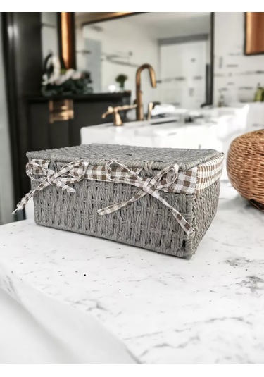 Logovo Bobrov Örme Depolama Sepeti 176790344 Gri