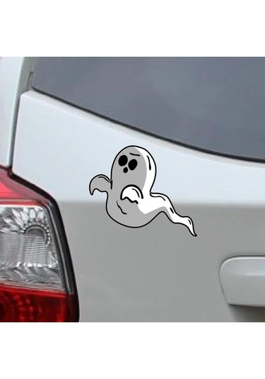 J462 Komik Hayalet Araba Çıkartmaları Çıkartmaları Vinil Araç Yakıt Deposu Kapağı Su Geçirmez Dekorasyon Araba Çıkartmaları 17x14cm