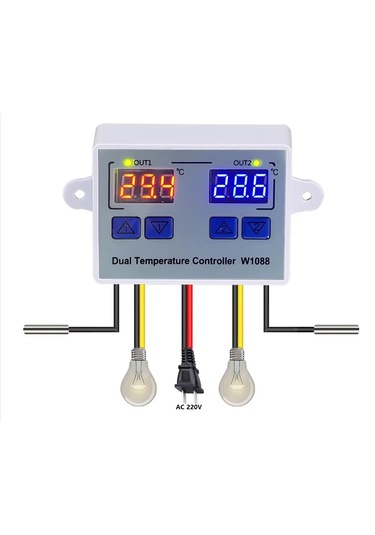 Yate10 W1088 Ac 220v 10a Çift Kontrollü Termostat