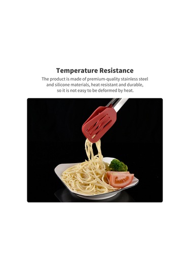 Youtek Kırmızı 34.5cm Isıya Dayanıklı Silikon-uçlu Çelik Mangal Tokası - Gripli, Asılabilir, Multifonksiyonel Kebap, Burger, Mısır Çok Renkli