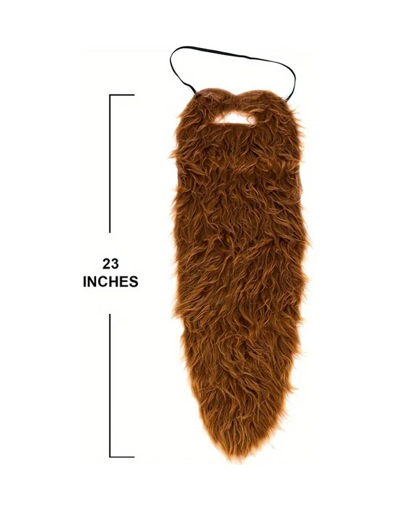 Elmpaly 23 İnç Gerçekçi Sakal Beyaz Uzun Tüylü Yüz Kostümü Halloween Parti