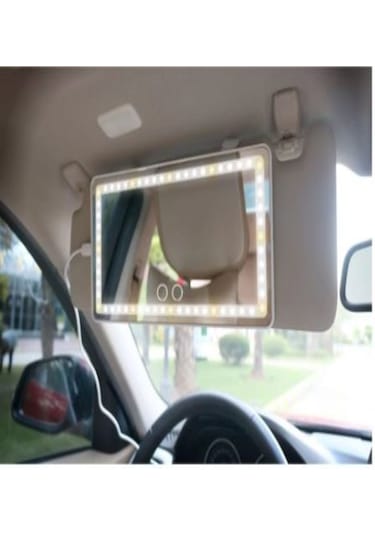 Büyük Boy Araba Güneşlik Aynası Oto Güneşlik Makyaj Aynası Araba Makyaj Aynası 26 13,5cm