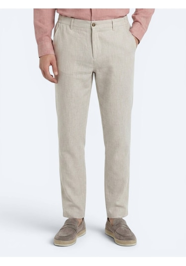 Kip Taş Dokuma Relaxed Fit Casual Pamuk Karışımlı Pantolon