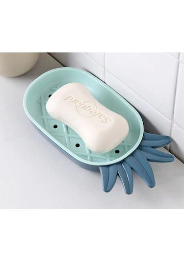 Harmony Ans-07 Ananas Figürlü Süzgeçli Katı Sabunluk Su Tutmaz Katı Sabunluk Lavabo Üstü Sabunluk 1 Adet Renkli