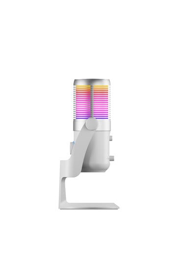 Diyez Beyaz Rgb Ses Gösterge Mikrofon Oyuncu Mikrofonu Yayıncı Mi