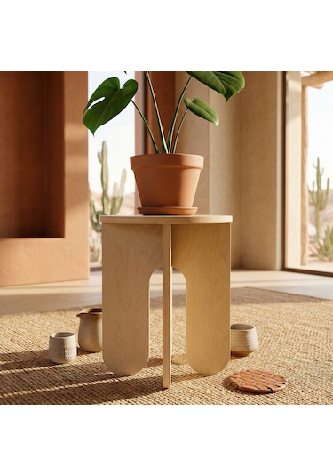 Dulgera Modern Minimalist Ahşap Yan Sehpa