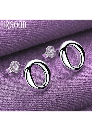 925 Ayar Gümüş Yuvarlak Küpe Hediye Romantik Takı