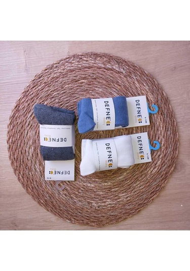 3 Adet Pamuklu Erkek Çocuk Ve Bebek Külotlu Çorap-861 Gri