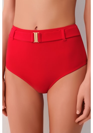 Suwen Yüksek Bel Kemerli Bikini Alt Sbn25550c082 Kırmızı
