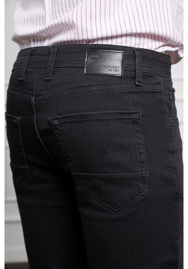 Erkek Siyah Jean Slim Fit Dark Kesim Pantolon 25ms003020001 Siyah Siyah