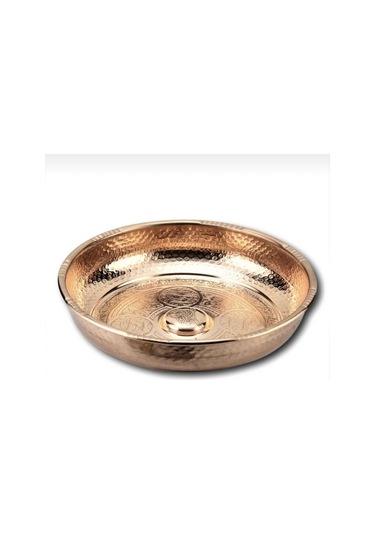 İsaoğlu Yapı Bakır Hamam Tası Bron Kurna Tası İşlemeli Motifli Ağır Kurna Tası Bakır
