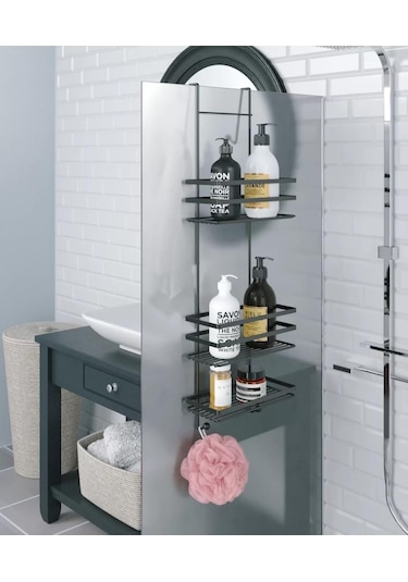 Geseus Üç Katlı Asmalı Banyo Duş Rafı Siıyah Lm580 Siyah