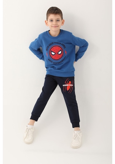 Spider Man D4832-3 Çocuk  Saks Mavi Eşofman Takımı