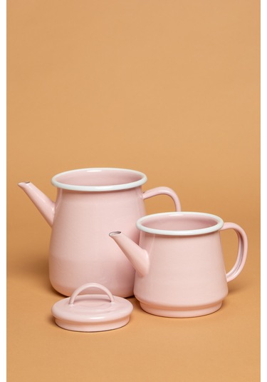 Rosa Di Verona Emaye Pembe Çaydanlık Takımı Ebutay Pembe