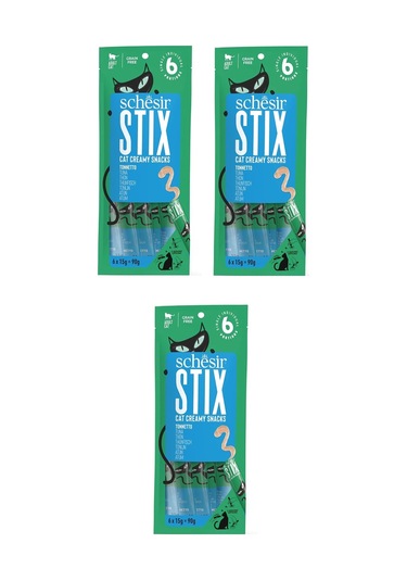 Schesir Stix Ton Balıklı Krema Kedi Sıvı Ödülü 3'lü 6 x 15 G