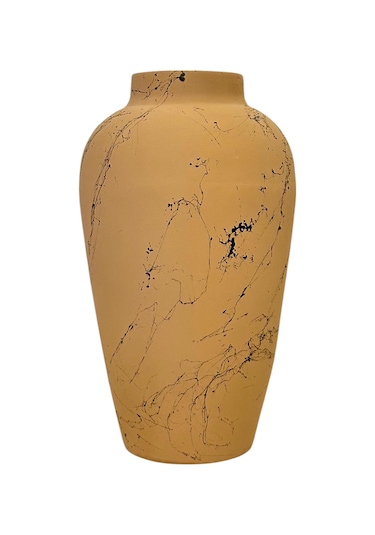 Naturel Siyah Sıçramalı Vazo V3 Renkli