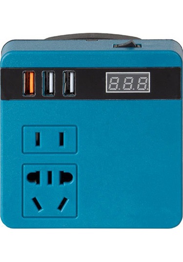 120w Lityum Pil İnvertörü Çok İşlevli Lityum Aletler Pil İnvertörü 21v İla 220vac İnvertörü Çift Mot-mavi