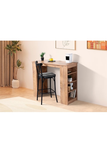 Vista Eylül Bar Raflı Mutfak Masa Takımı 50x120 001