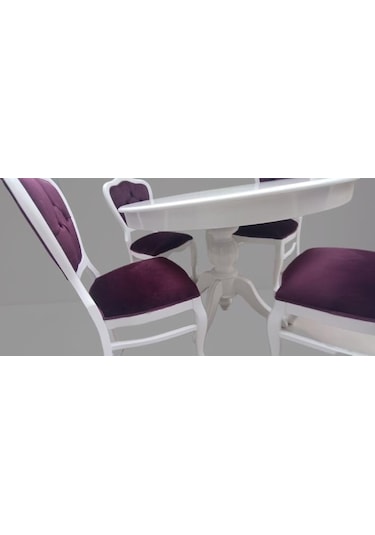 Masa Sandalye Takımı Ihlamur Baba Ayak Model Mdf Tabla 100 Cm Açıl El Yapımı