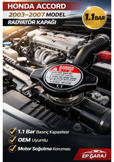 Honda Accord 2003-2007 Uyumlu Oem Radyatör Kapağı 1.1 Bar  Kalite