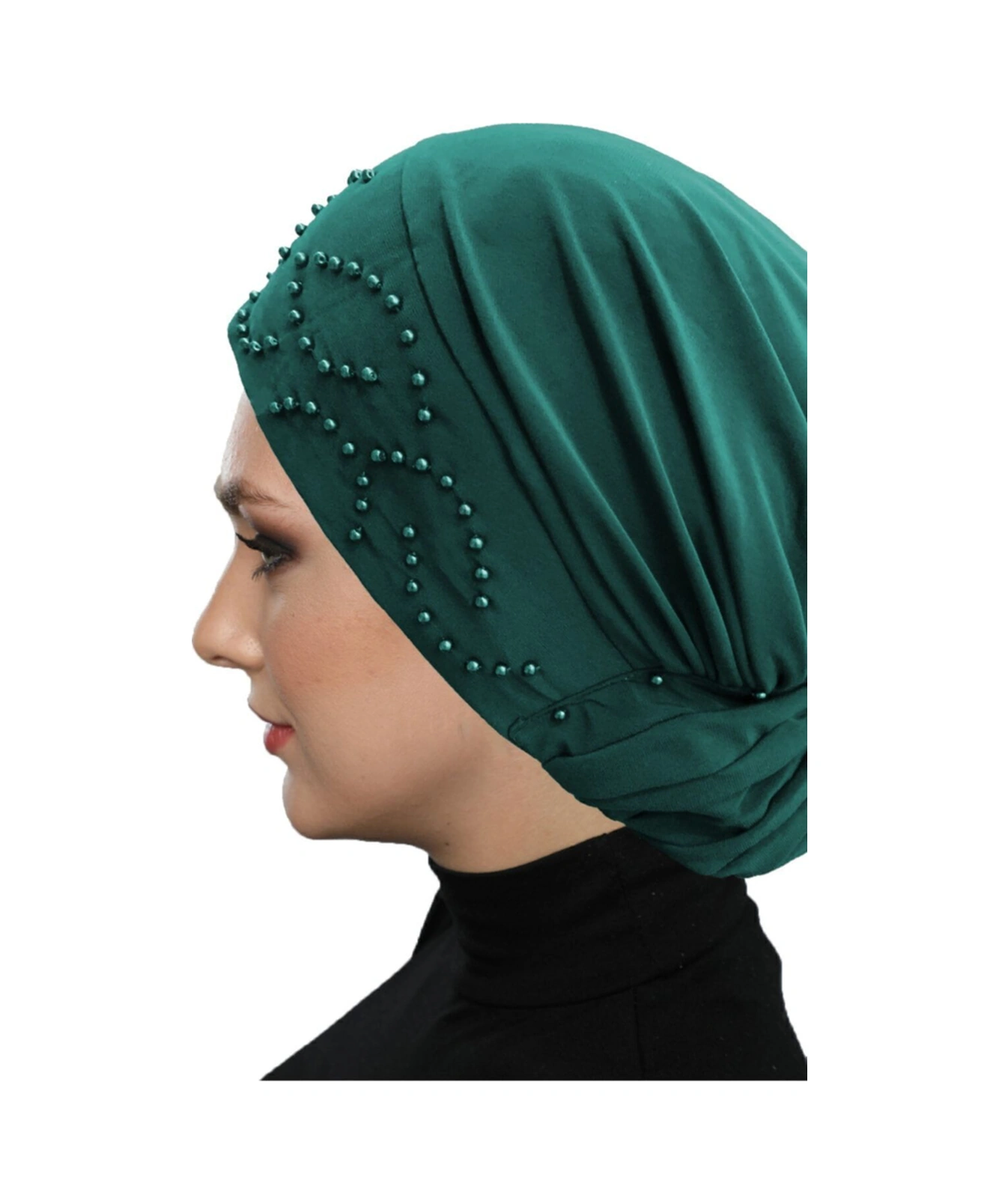 Topuzlu Hürrem Rengi Hazır Türban Tesettür Bone Hürrem