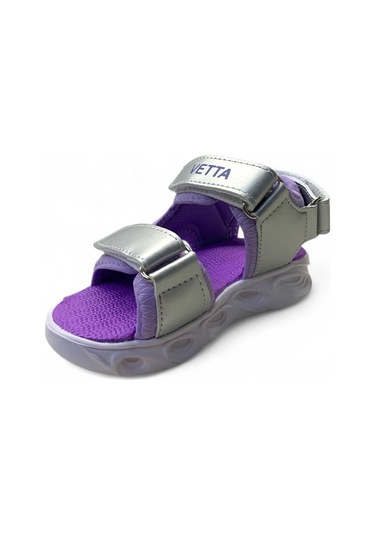 130 Kız Bebek Hafif Işıklı Sandalet Gümüş