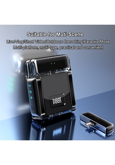 Xindoker "kablosuz Klips Mikrofon Seti: Şarj Kutusu İle Çift Kanallı, Net Ses Kalitesi, 20m Menzil"