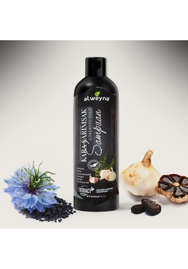 Alweyna Kara Sarımsak & Çörekotu Özlü Bitkisel Şampuan 400 ML