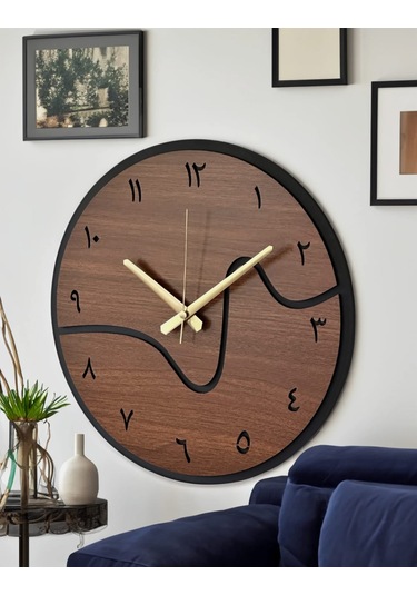 Modern Ahşap Duvar Saati Sağlam Çok Şık Ve Birarada..no:46 Çok Rekli