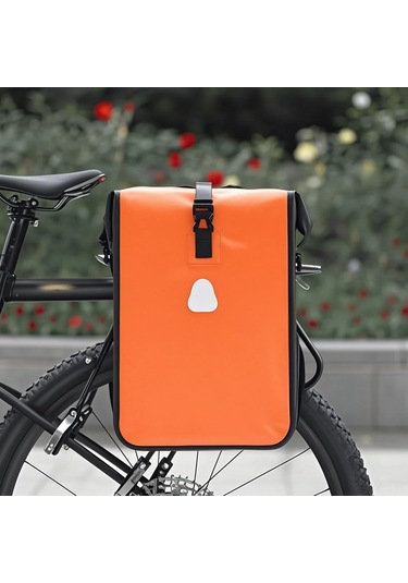 Moveevo 15l Geniş Kapasiteli Su Geçirmez Bisiklet Arka Raf Çantası - Oranj, Pvc+pe Malzeme İle Kısa Ve Orta Mesafe Sürüşler İçin Turuncu