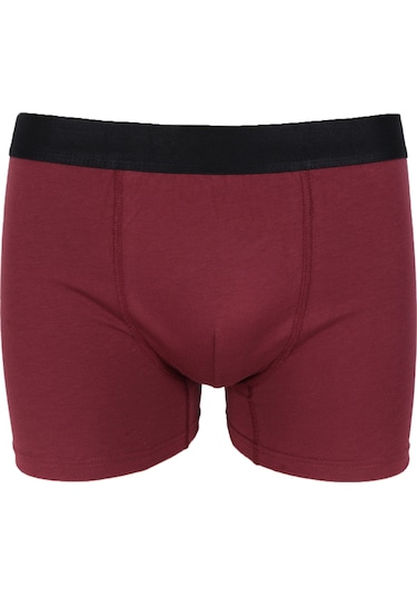 Erkek Üçlü Pamuklu Likralı Boxer Ko9003bx Kırmızı - Siyah
