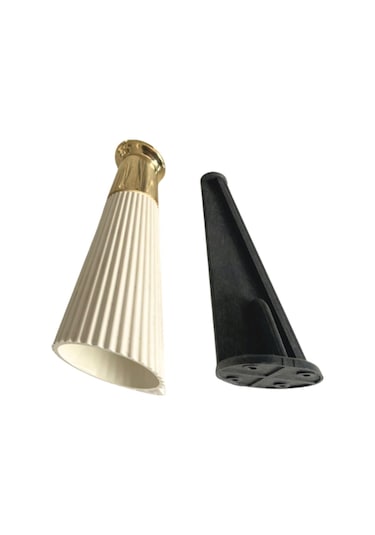 Yatay Desenli 15cm Krem Plastik Ayak Mobilya Masa Ve Dolap Ayağı Krem Altın 15cm